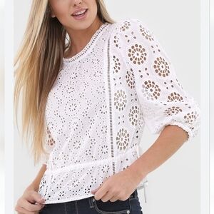 Banana Republic Unlined Eyelet Cropped Top